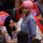 rihanna capelli rosa palasport los angeles