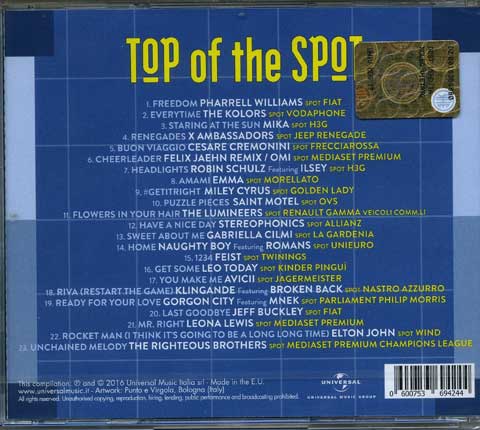 Top Of The Spot 16 Tracklist Cd Download Compilation Nuove Canzoni