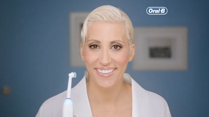 pubblicità spazzolino elettrico oral b 2019 con malika ayane