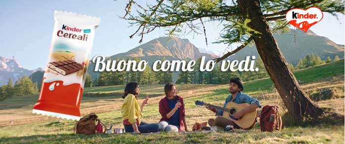 pubblicità kinder cereali 2020